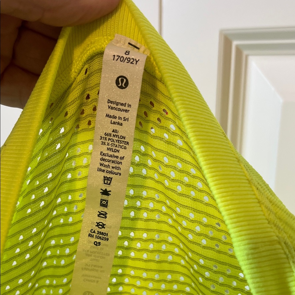 Lululemon Breeze By Neon Yellow Women's Top - Picture 2 of 3